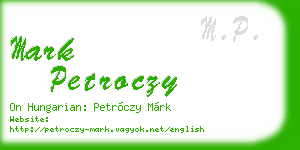 mark petroczy business card